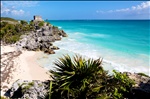 Mayan Ruins Above Blue Waters